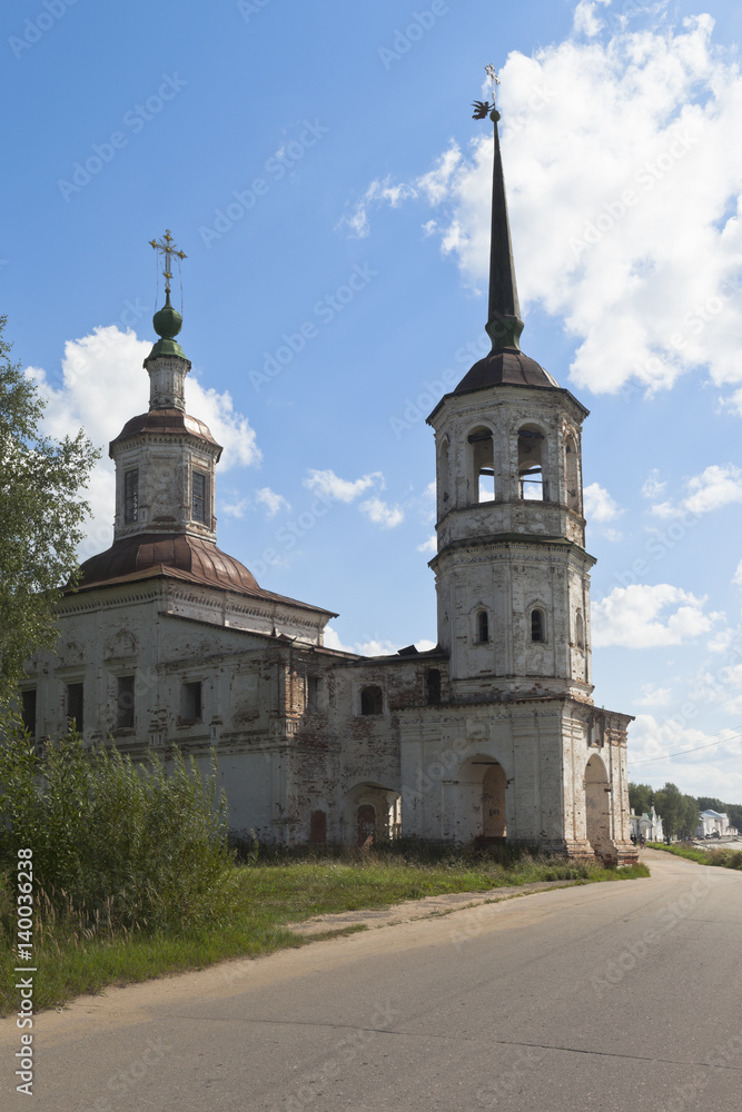 Abandoned Church of Elijah the Prophet in the city of Veliky Ustyug in Vologda region, Russia