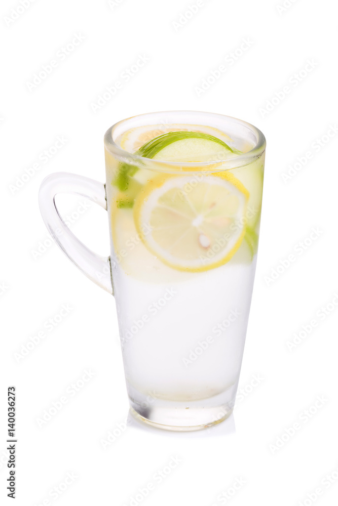 Refreshment with lemon and green apple Refreshment with lemon and green apple
