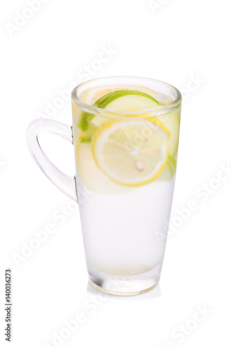 Refreshment with lemon and green apple