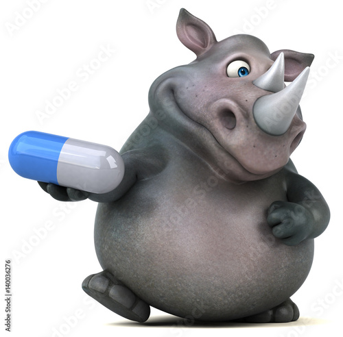 Fun rhinoceros - 3D Illustration