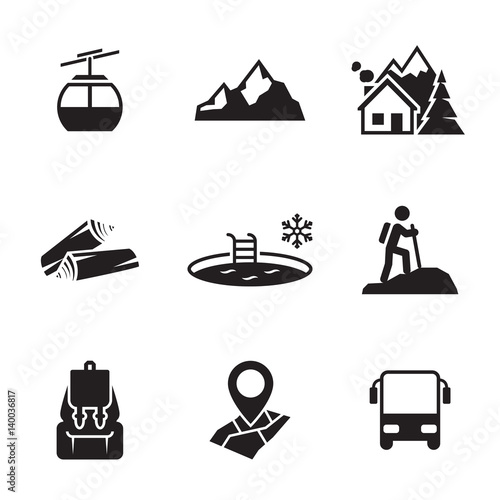 Mountain recreation icons
