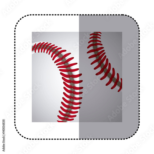 square sticker background with baseball ball texture vector illustration
