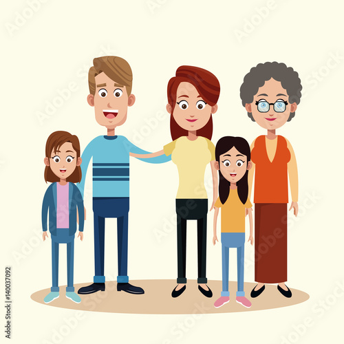 family with grandmother image vector illustration eps 10