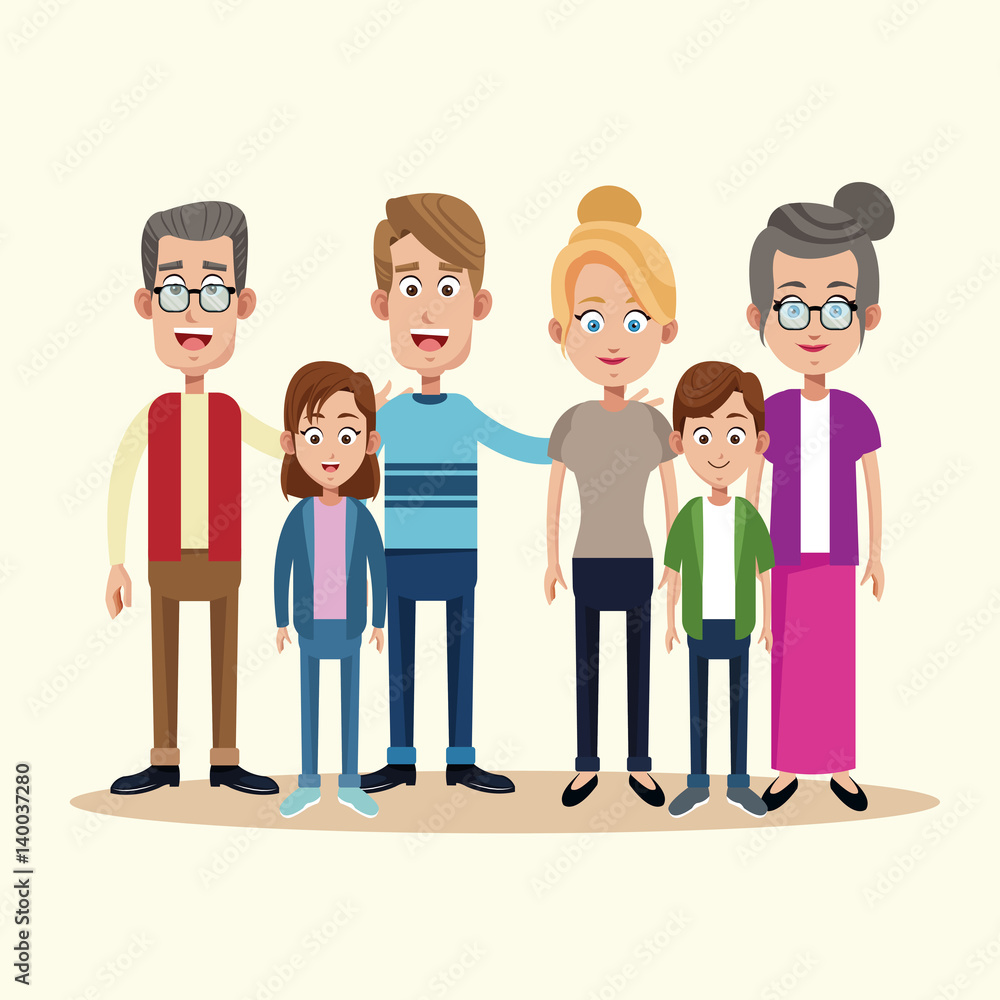 family togetherness happy image vector illustration eps 10