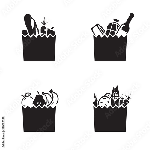 Grocerie bag icons