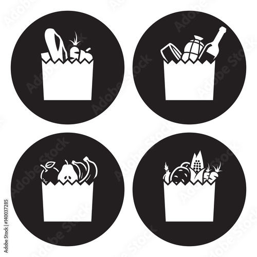 Grocerie bag icons