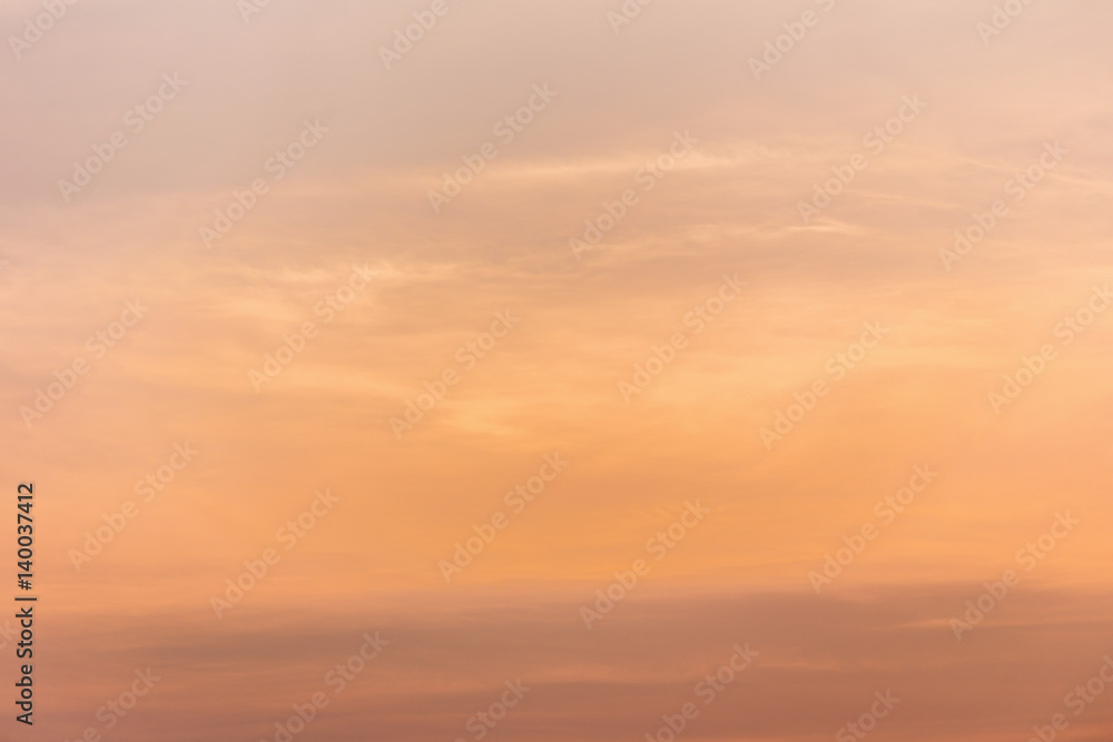 Colorful dramatic sky with cloud at sunset.Sky with sun background.