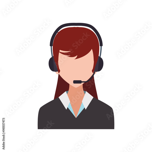 Call center operator icon vector illustration graphic design