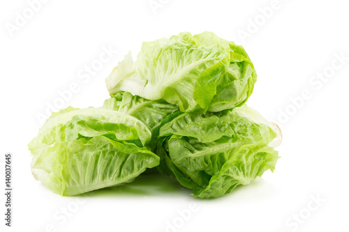 Romain Lettuce isolated on a white background.