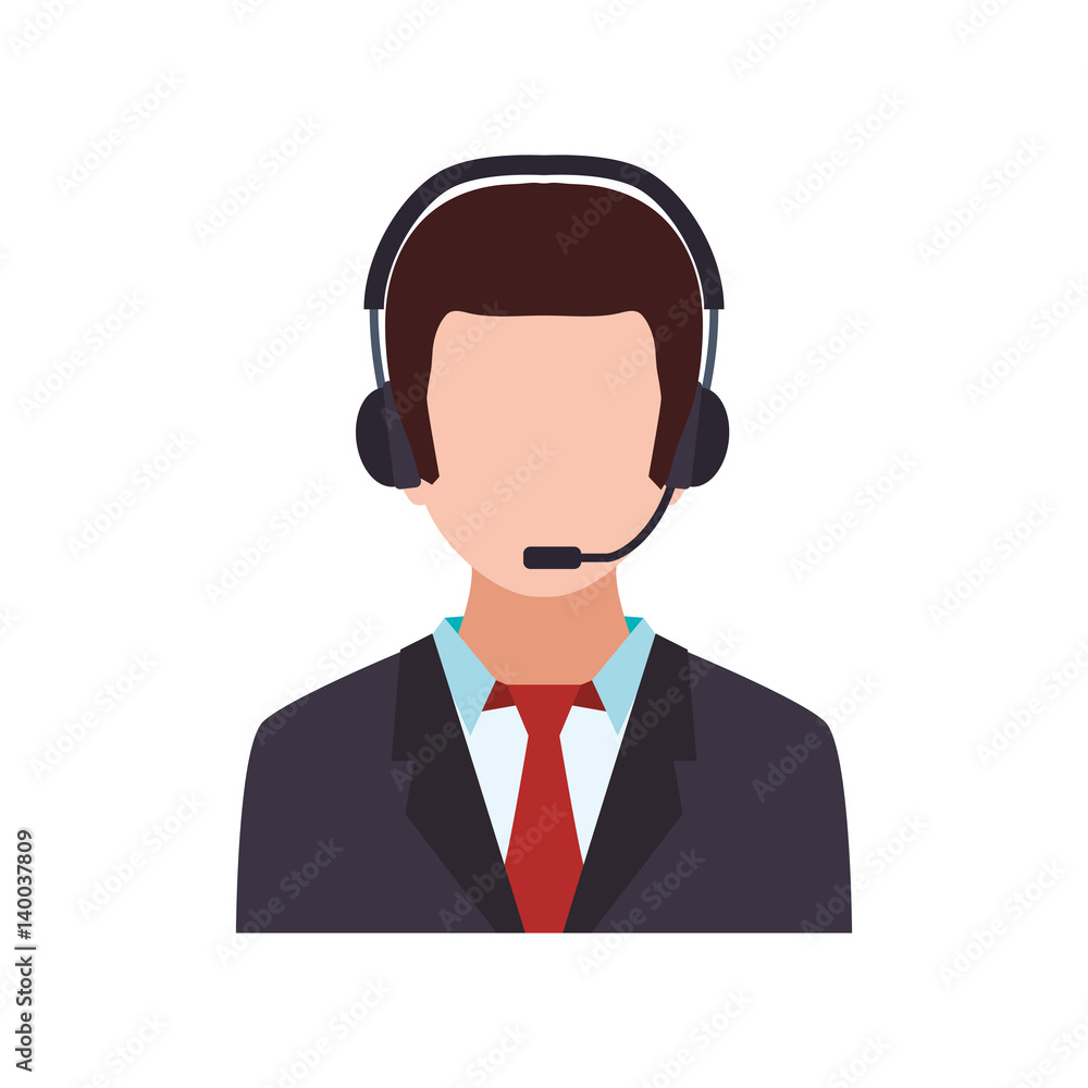 Call center operator icon vector illustration graphic design