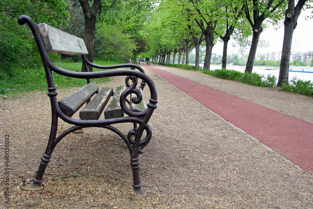 Bench in Margaret Island, Budapest, Hungary Bench in Margaret Island, Budapest, Hungary
