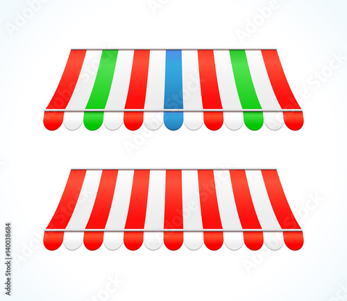 shop awning on white background