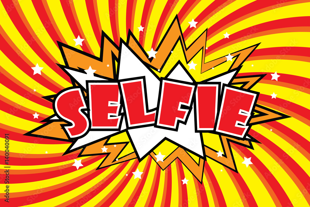 Fototapeta premium SELFIE Comic sound effects in pop art style.