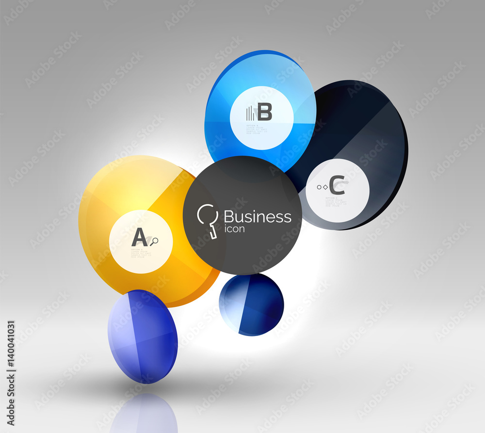 Glass circle infographics Glass circle infographics