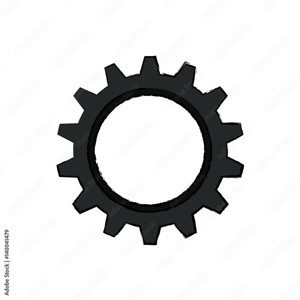 Gear piece machinery icon vector illustration graphic design Gear piece machinery icon vector illustration graphic design