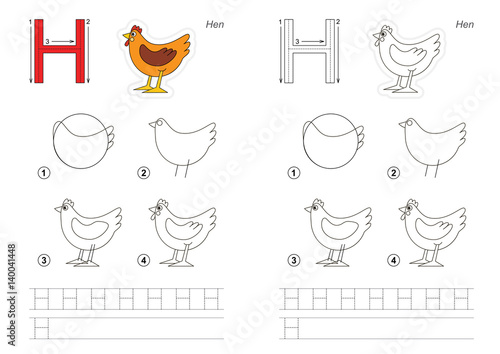 Drawing tutorial for letter.