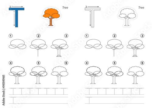 Drawing tutorial for letter.