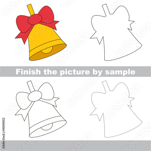 Kid drawing worksheet to complete picture by sample.