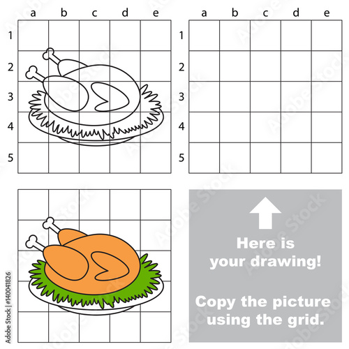 Copy the image using grid, the simple educational kid game.