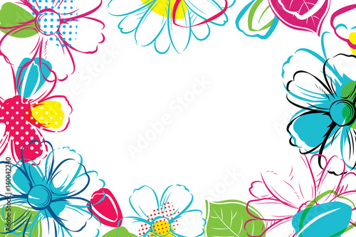 Spring season banner template background with colorful flower.Can be use voucher, wallpaper,flyers, invitation, posters, brochure, coupon discount.