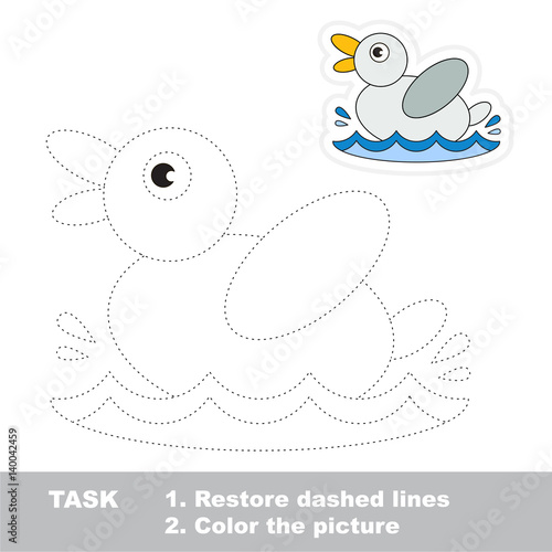Vector trace educational game for preschool kids.