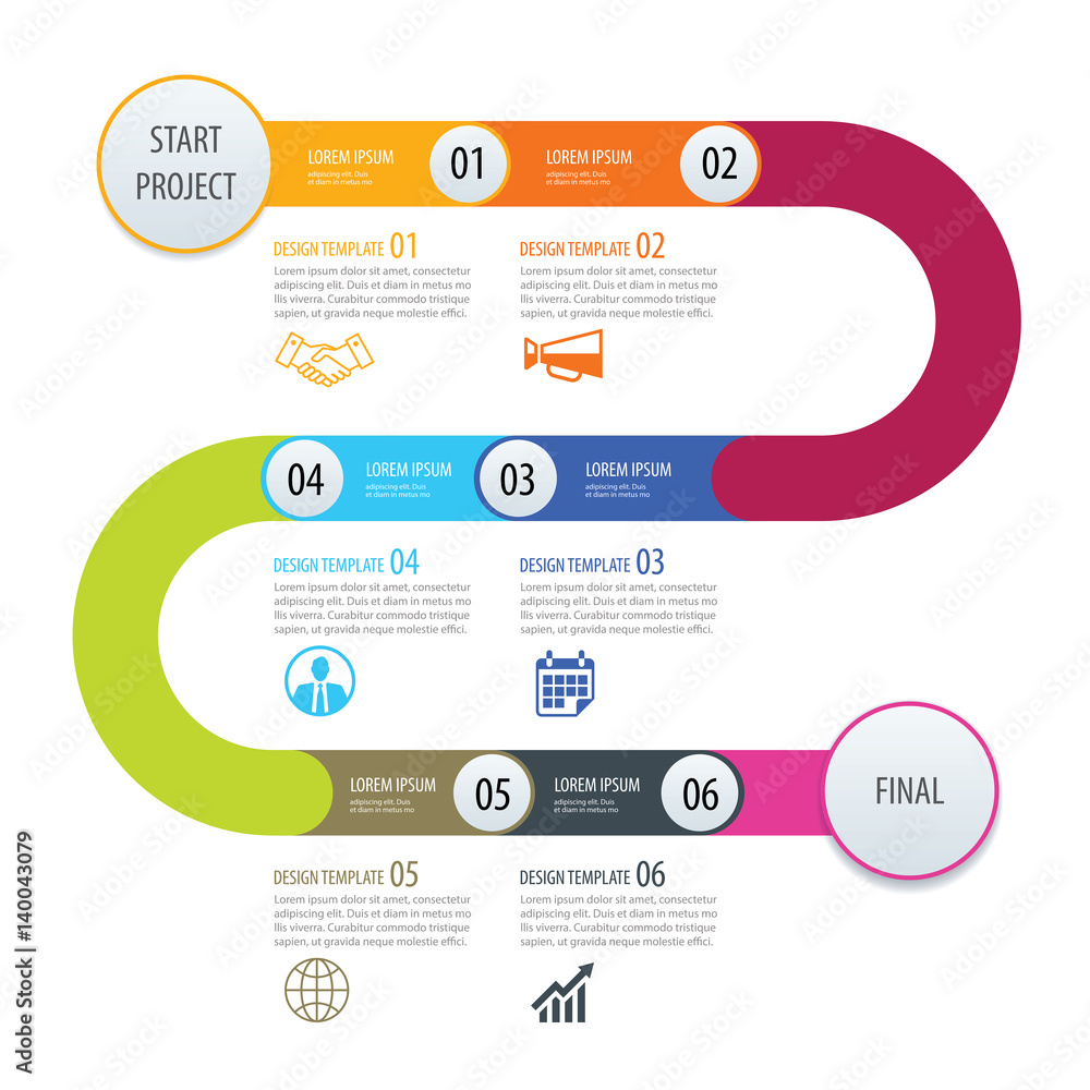 Infographic timeline template business concept arrows. Vector can be used for workflow layout, diagram, number step up options, web design