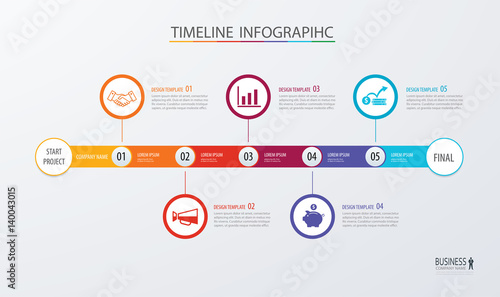 Infographic timeline template business concept.Vector can be used for workflow layout, diagram, number step up options, web design ,annual report