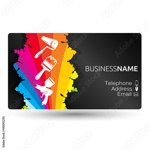 Business card for painting the layout