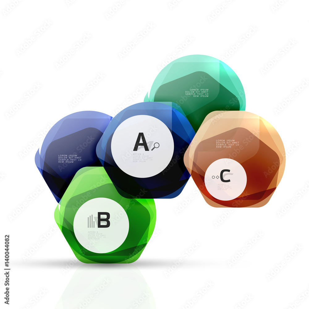 Shiny style modern geometrical hexagons web boxes Shiny style modern geometrical hexagons web boxes