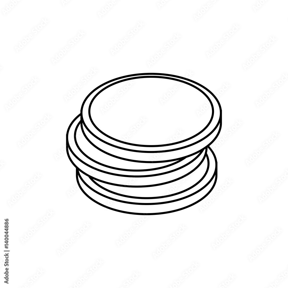 Blank coins isolated icon vector illustration graphic design Blank coins isolated icon vector illustration graphic design