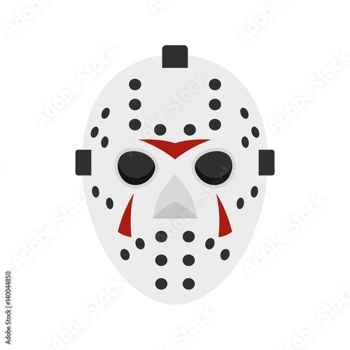 Hockey mask icon, flat style