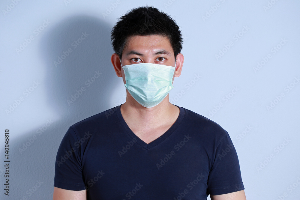 sick man with protective mask
sick man with protective mask
