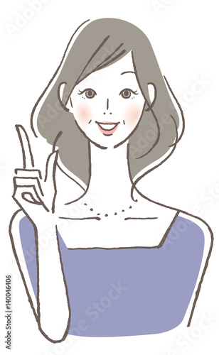 指差し　女性　中年
