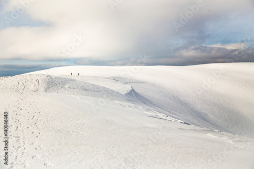 Beautiful weather and visibility in the Carpathian Mountains, Borzhavsky Range, Gimba Mountain