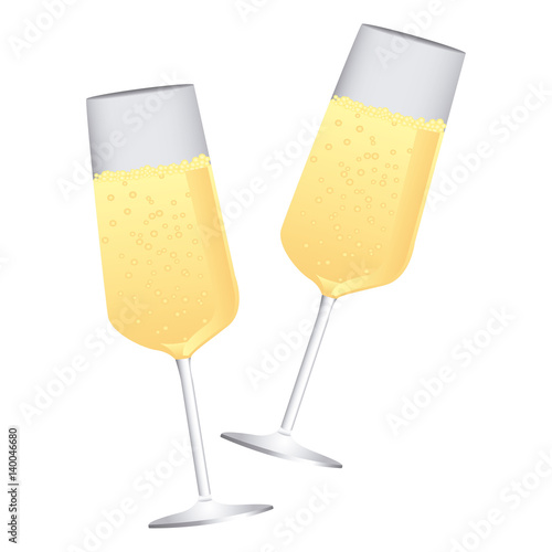 colorful silhouette couple toast champagne glasses vector illustration