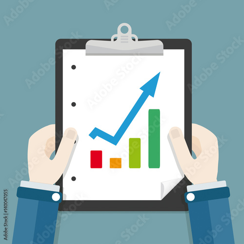 Hands Clipboard Growth Chart