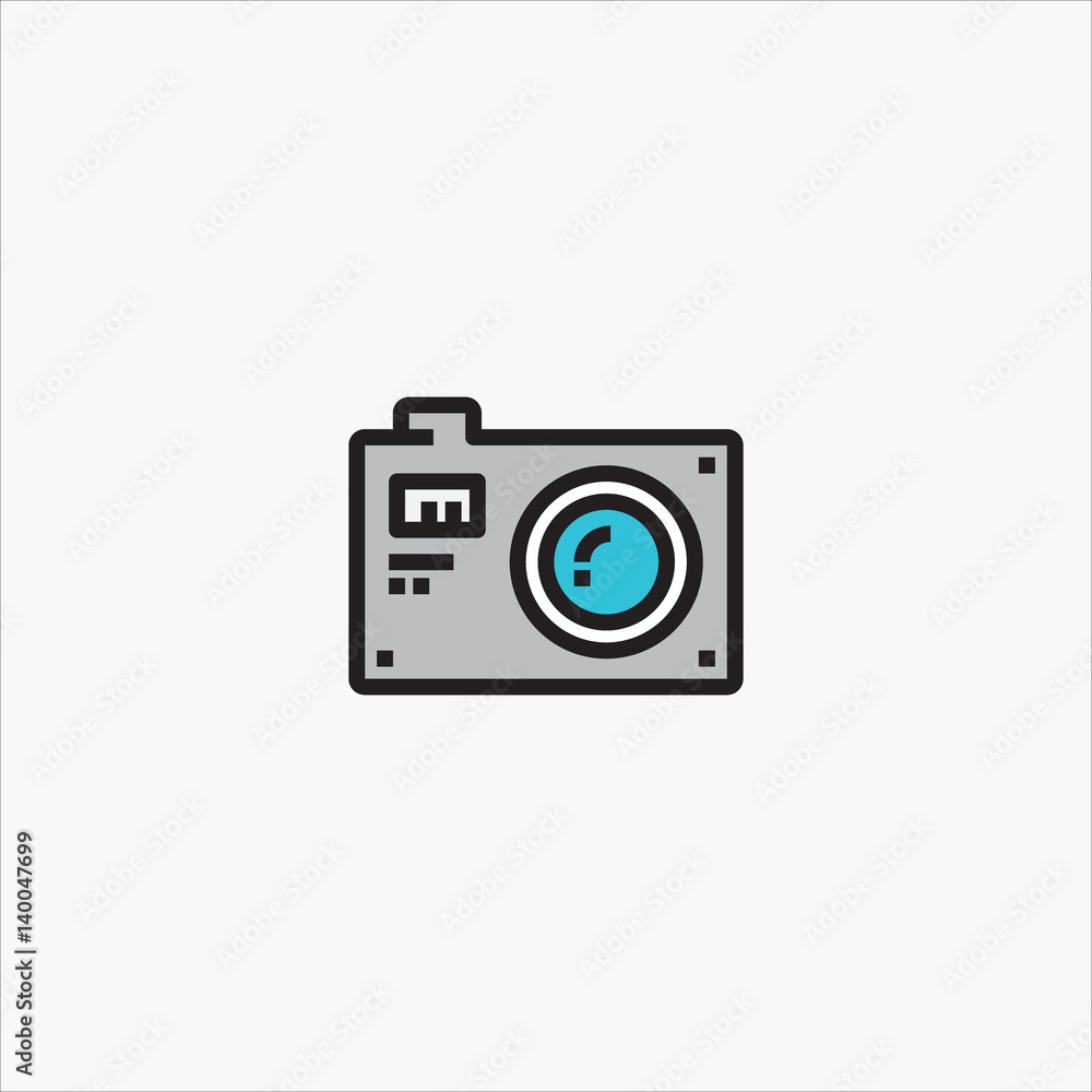 photo camera icon flat design