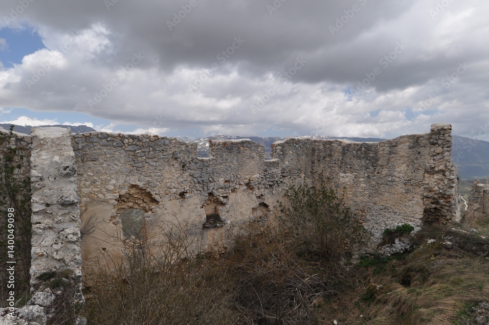 Rocca Calascio, a mountaintop fortress in Abruzzo, Italy