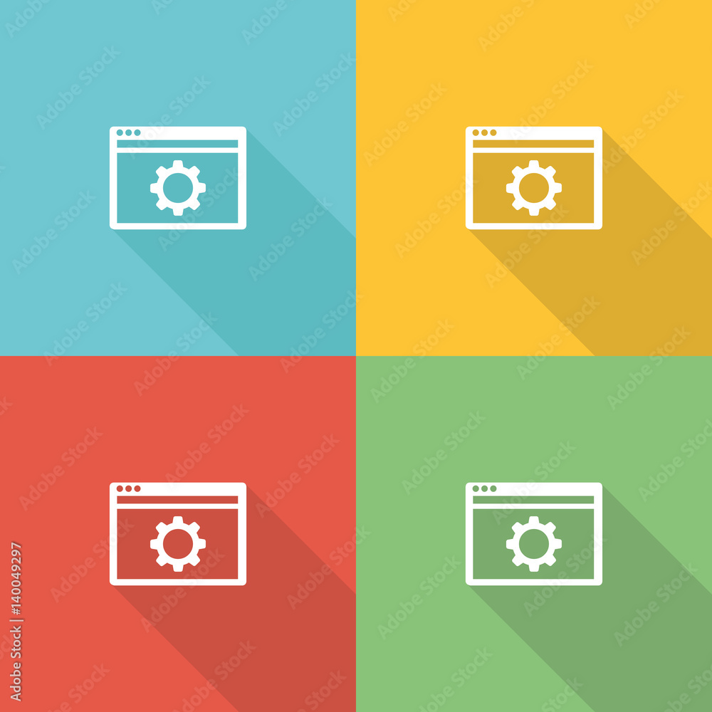 Web Develop Flat Icon Concept Web Develop Flat Icon Concept