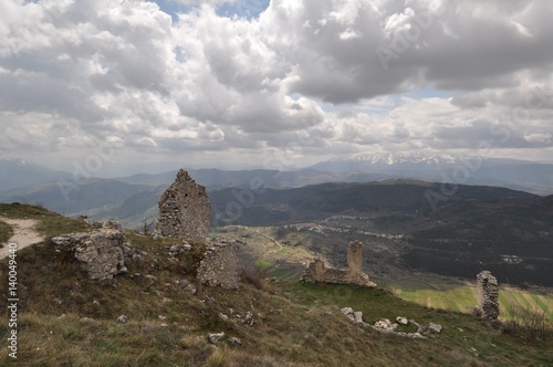 Rocca Calascio  a mountaintop fortress in Abruzzo  Italy