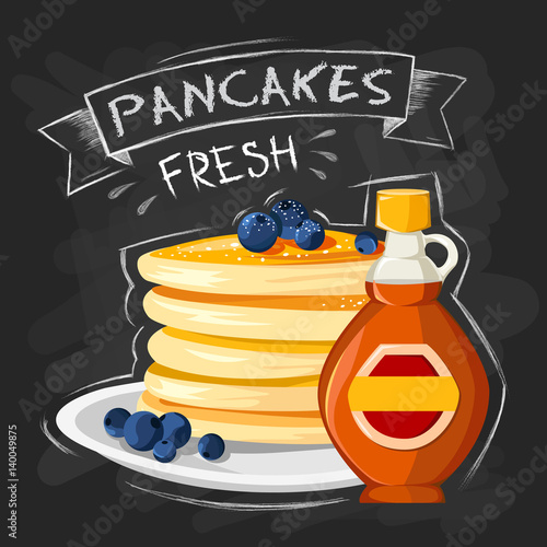 Premium quality restaurant breakfasts vintage style advertisement illustration