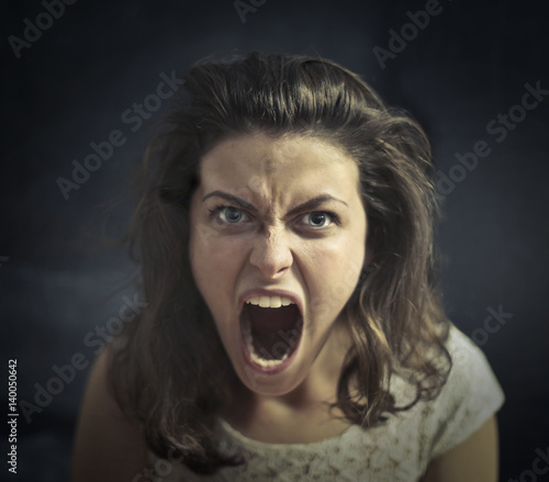 Angry girl shouting