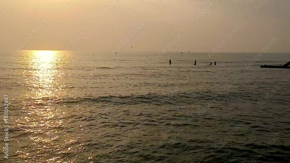 Sea waves at sunset Sea waves at sunset