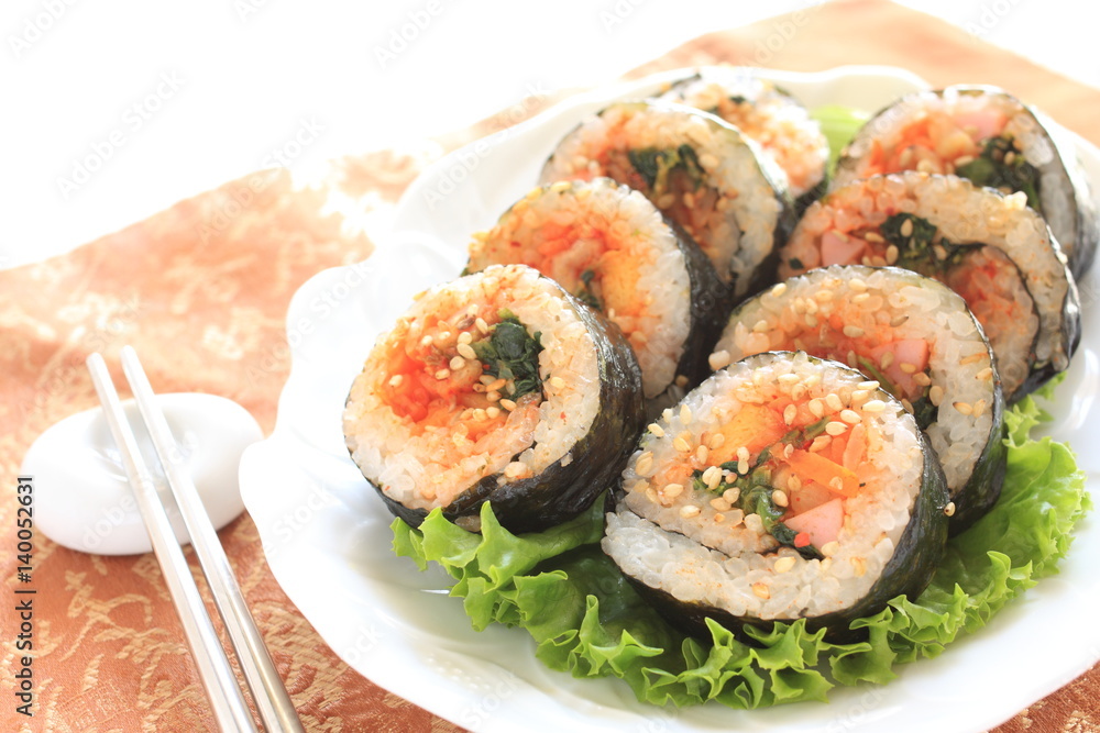 korean food, Gimbap korean food, Gimbap