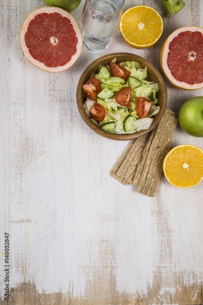 Food for diet on a wooden table. Food for diet on a wooden table.