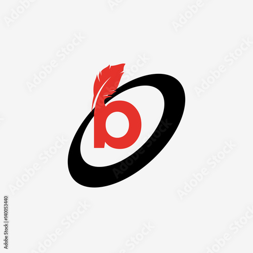 Free Download quill with b letter logo design - GFXLoad