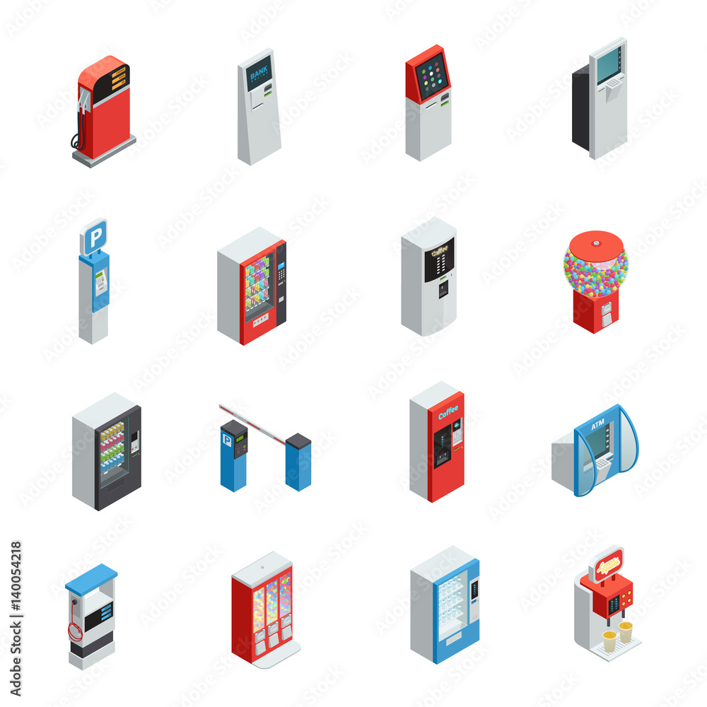 Vending Machines Icons Set Vending Machines Icons Set