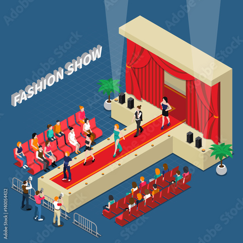 Fashion Show Isometric Composition