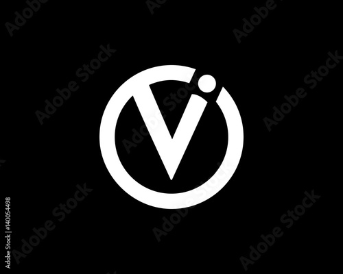 V abstract circle logo