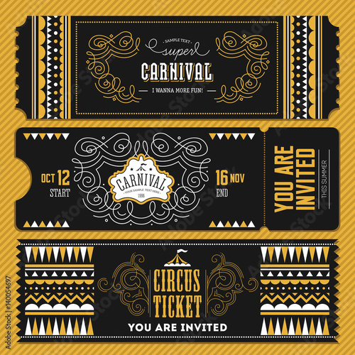 Vintage Circus banner collection. Ticket